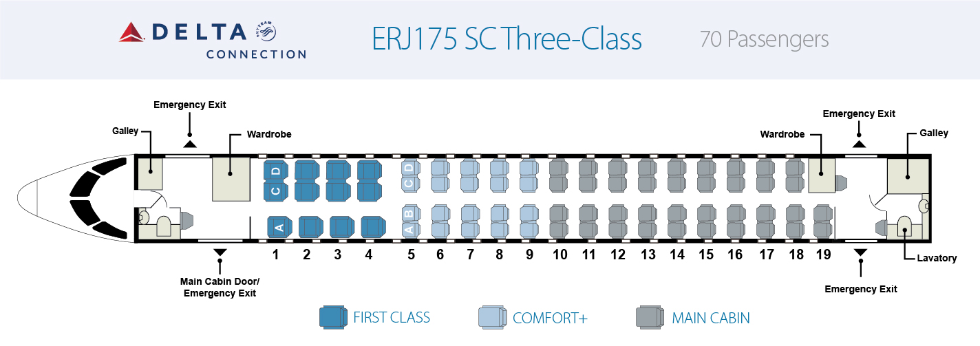 Embraer 175 Regional Jet Seating Chart